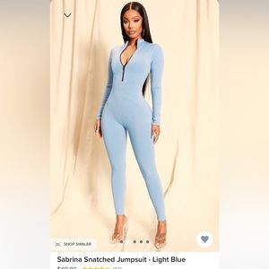 Sabrina Scratched Jumpsuit - Light Blue